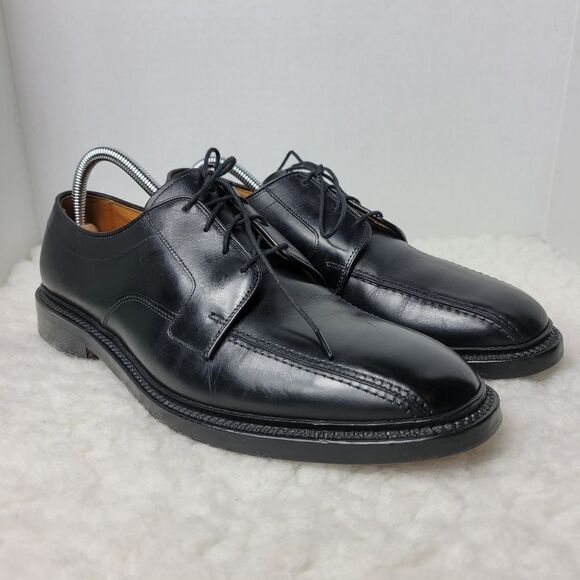 Allen Edmonds Hillcrest Shoes Men's Size 10 Black Leather Bicycle Toe Oxford - Picture 1 of 12